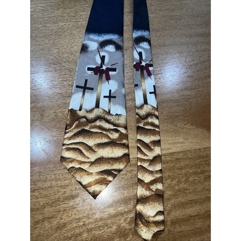 Swanson Company Three Crosses‎ w/Twinkle Blue Men's Tie Polyester 59" x 3.75 "